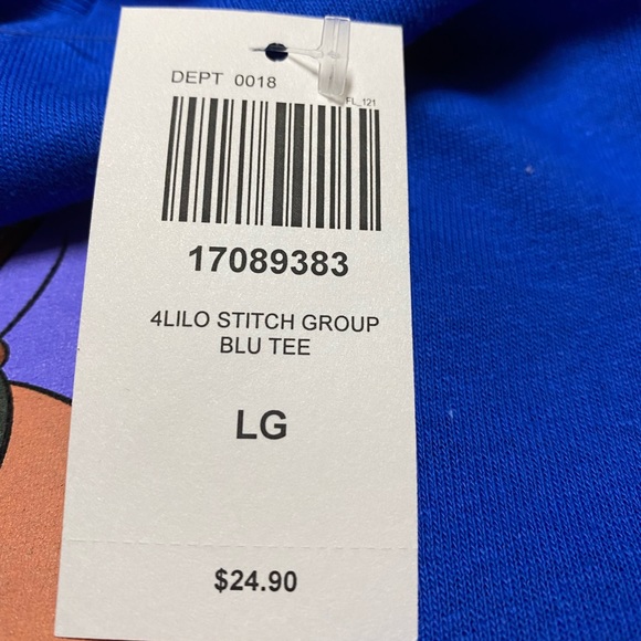 Disney Lilo & Stitch Group T Shirt Blue Juniors Size L NEW NWT - Picture 12 of 12